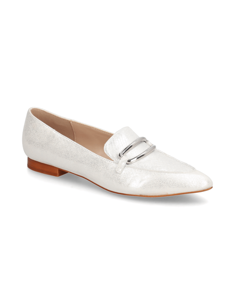 

Glattleder Slipper klassisch, Stříbrná