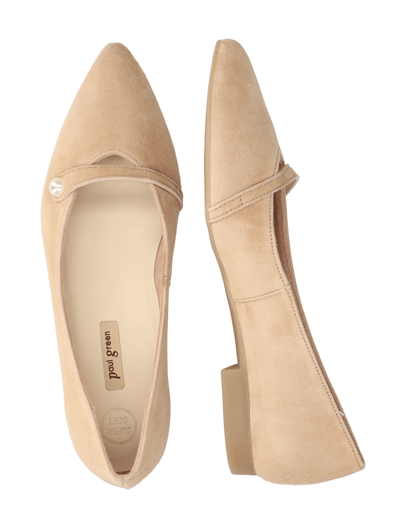 PAUL-GREEN-Veloursleder-Ballerina-beige