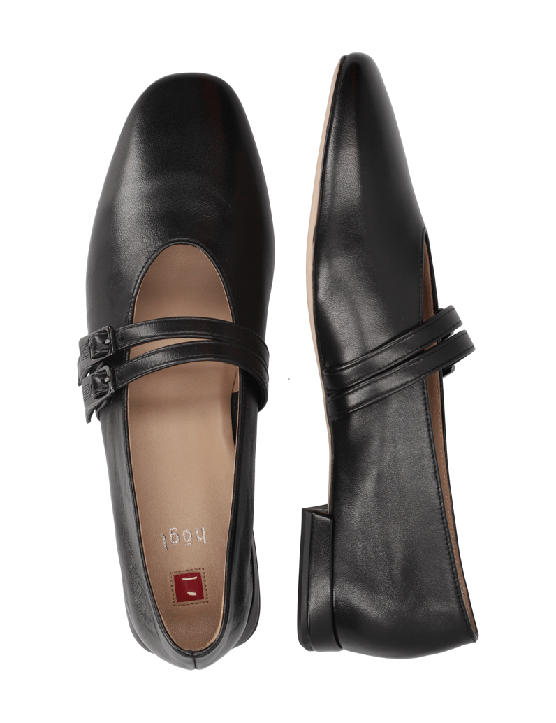 Högl-hladká-kůže-baleríny-černá