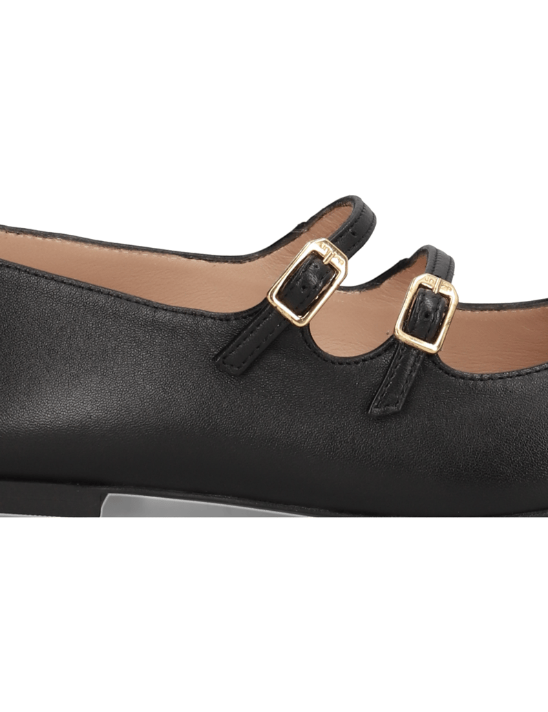 Unisa-Glattleder-Ballerina-schwarz