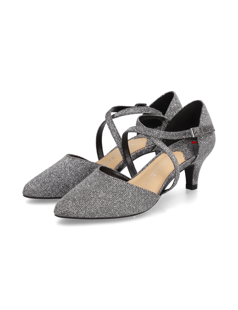 Lazzarini-textil-klasické-lodičky-stříbrná