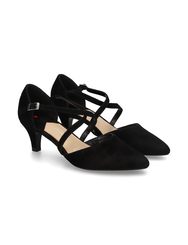 Lazzarini-Veloursleder-Pumps-črna