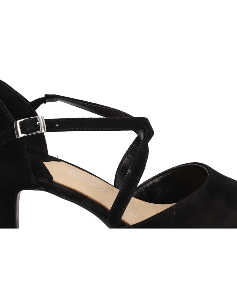 Lazzarini-Veloursleder-Pumps-črna