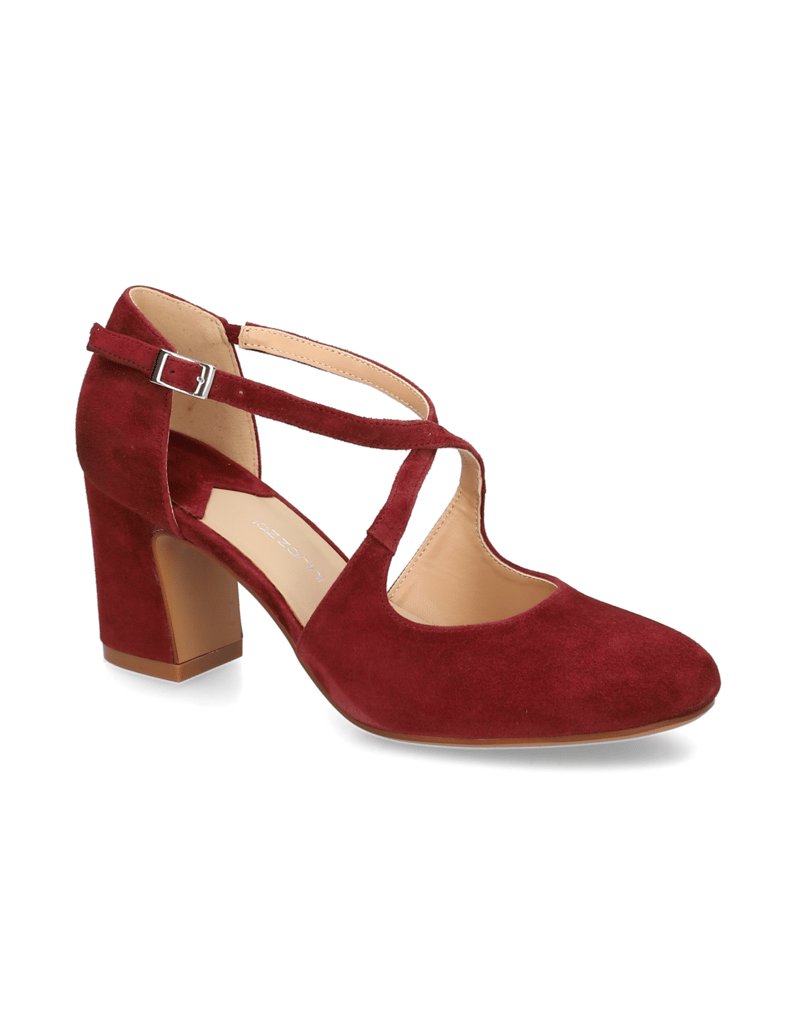Lazzarini-Veloursleder-Pumps-rot