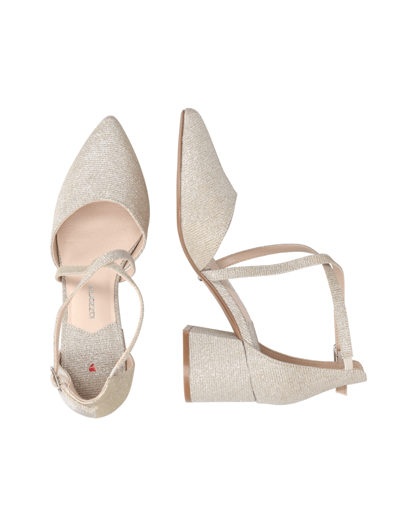 Lazzarini-textil-klasické-lodičky-stříbrná