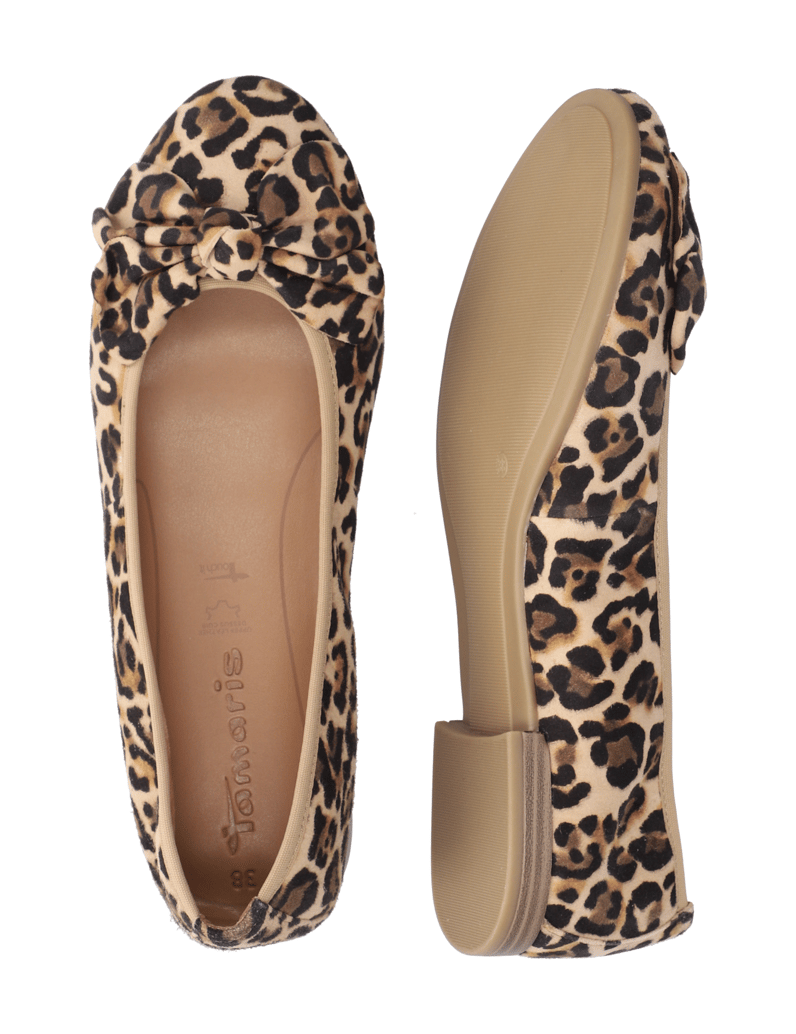 TAMARIS-Veloursleder-Ballerina-beige