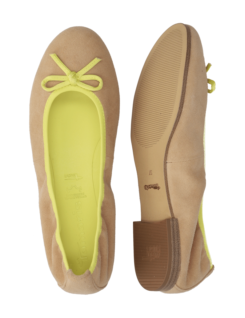 TAMARIS-Veloursleder-Ballerina-beige