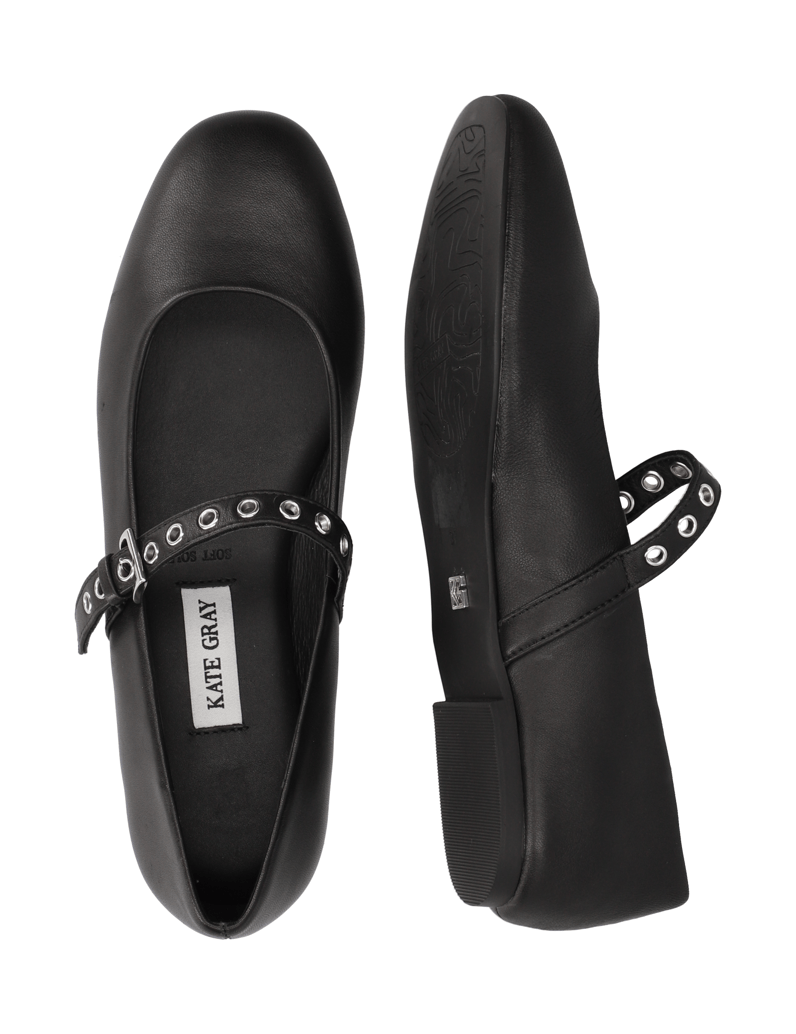 Kate-Gray-Glattleder-Ballerina-schwarz