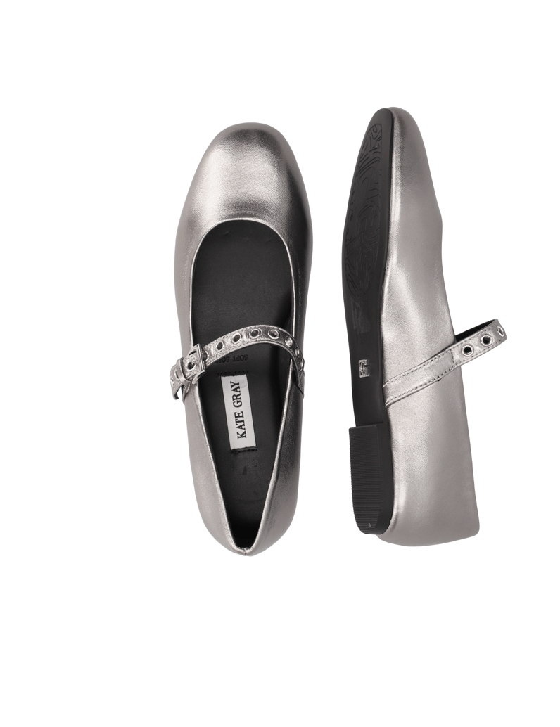 Kate-Gray-gladko-usnje-balerinke-črna