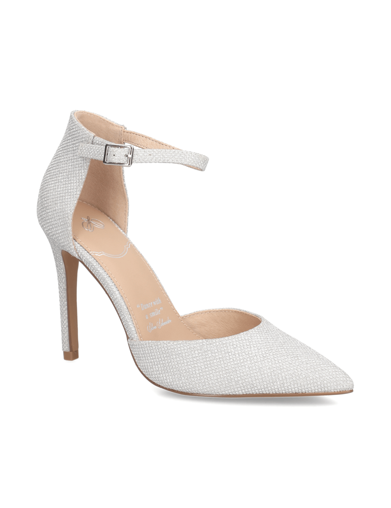 Silvia-Schneider-textil-klasické-lodičky-stříbrná