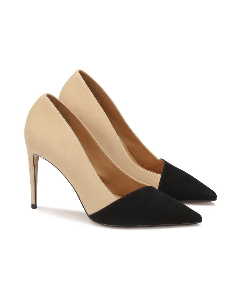 Kazar-Zweifarbige-Stilettos-aus-Wildleder-beige