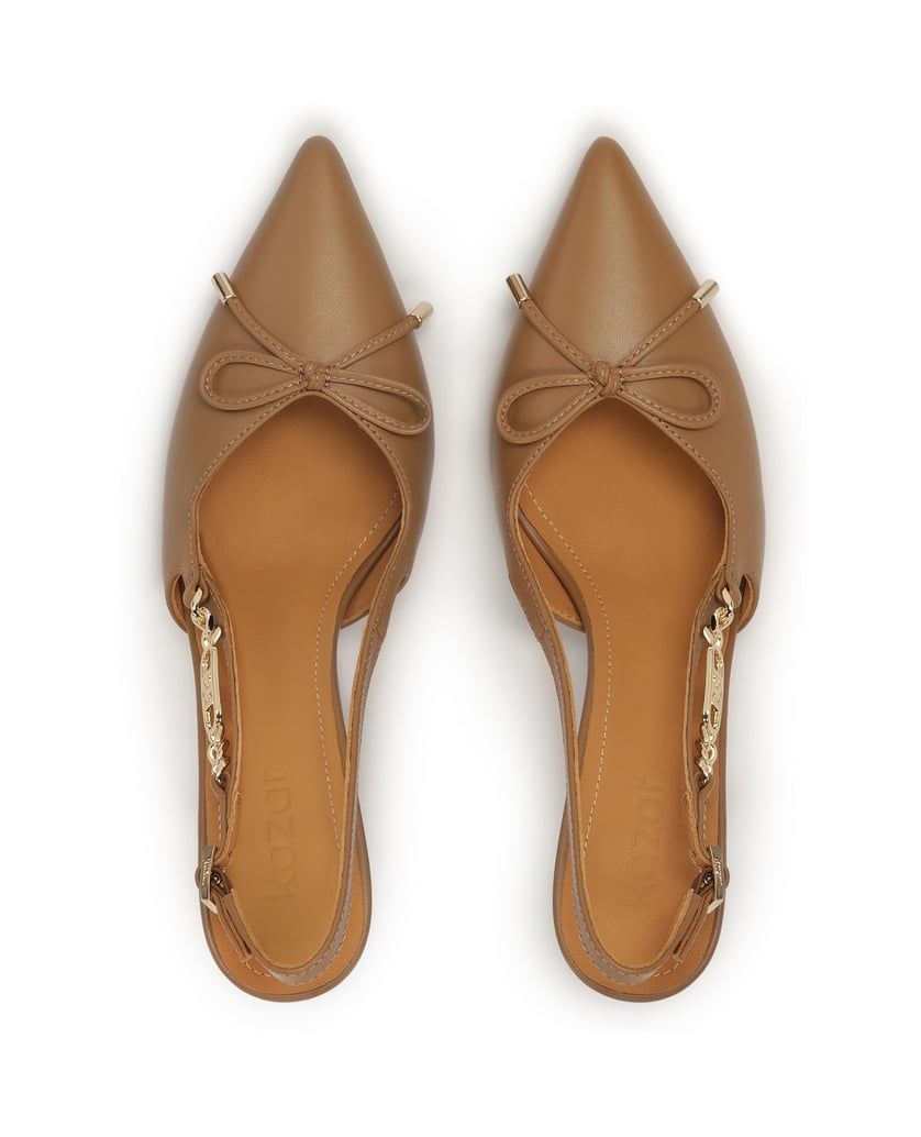 Kazar-Brown-pumps-with-bow-and-metal-embellishment-hnedá