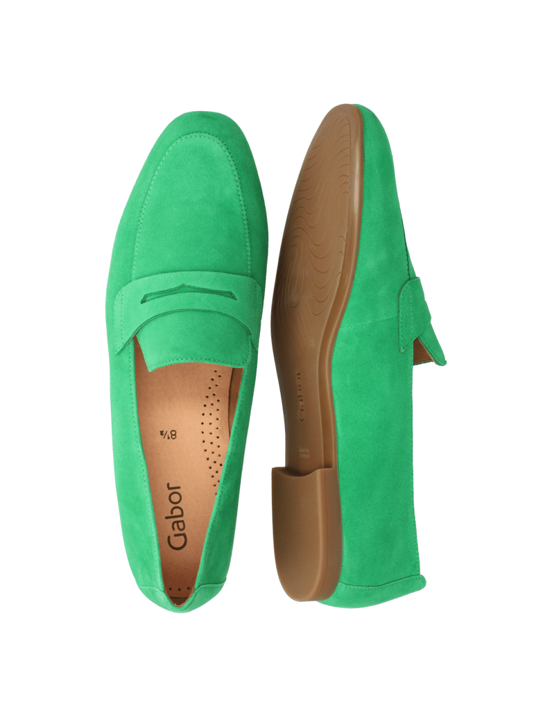 Gabor-velúr-klasická-nazúvacia-obuv-zelená