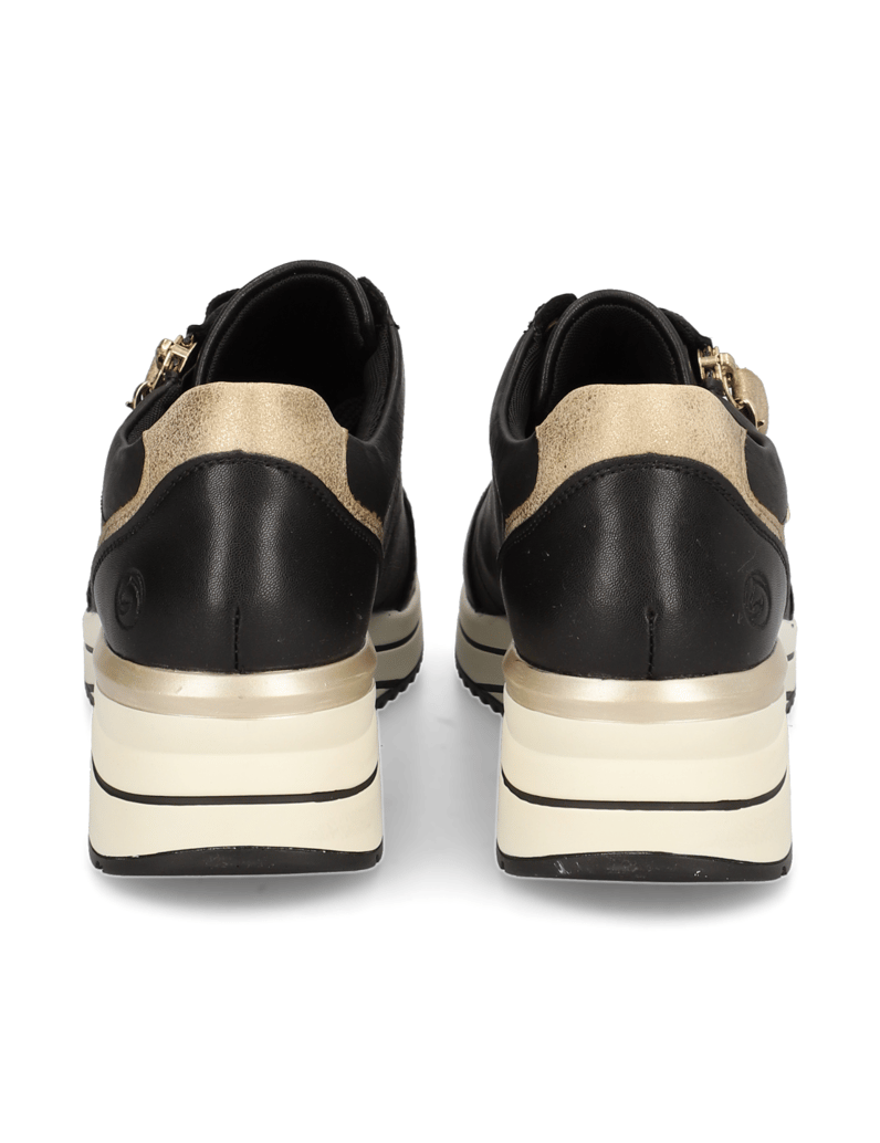 Remonte-Lederkombination-Sneaker-schwarz