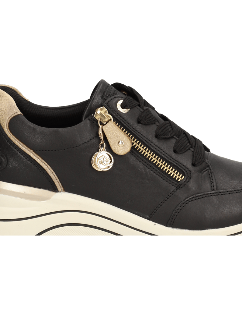 Remonte-Lederkombination-Sneaker-schwarz
