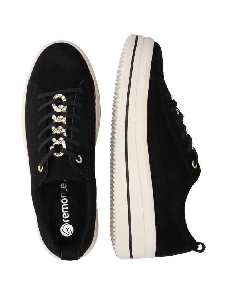 Remonte-velúr-tenisky-čierna