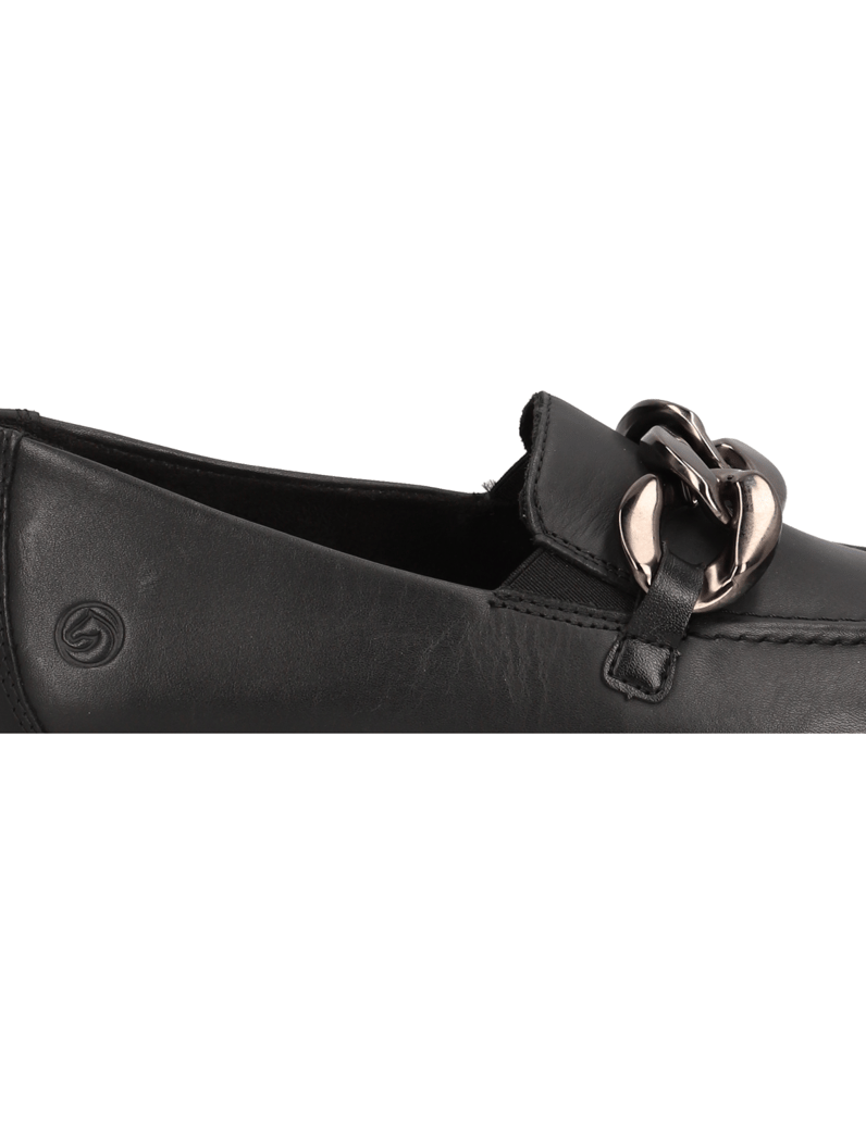 Remonte-Glattleder-Slipper-schwarz