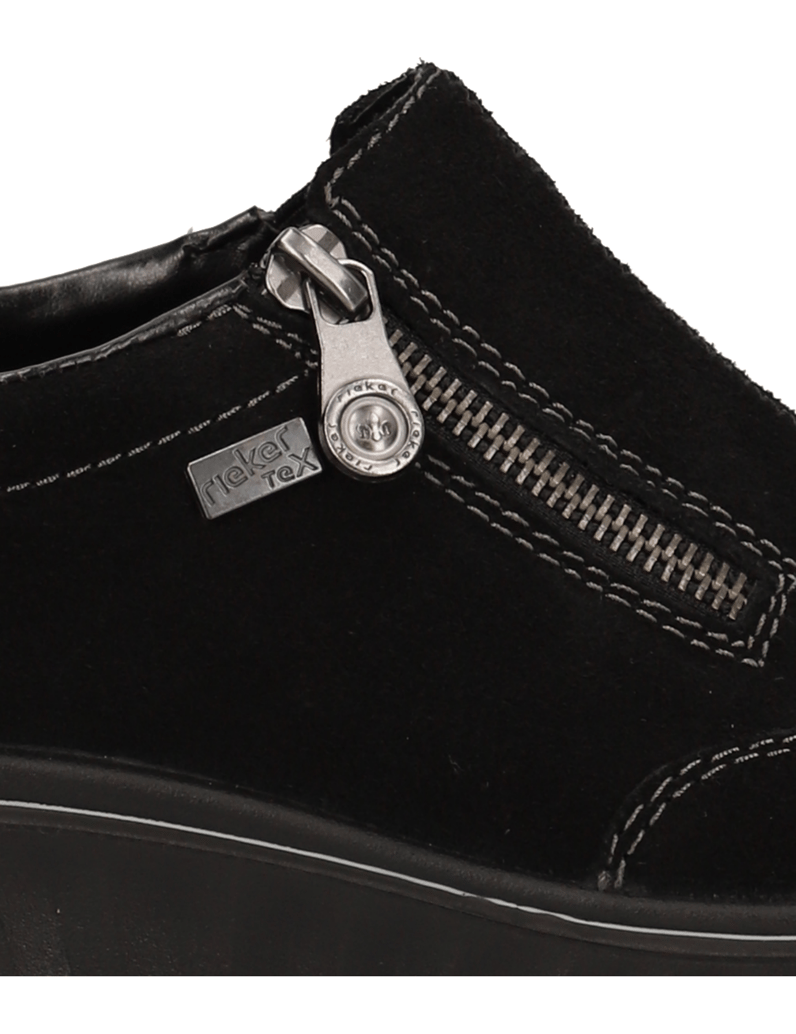 Rieker-Veloursleder-Slipper-schwarz