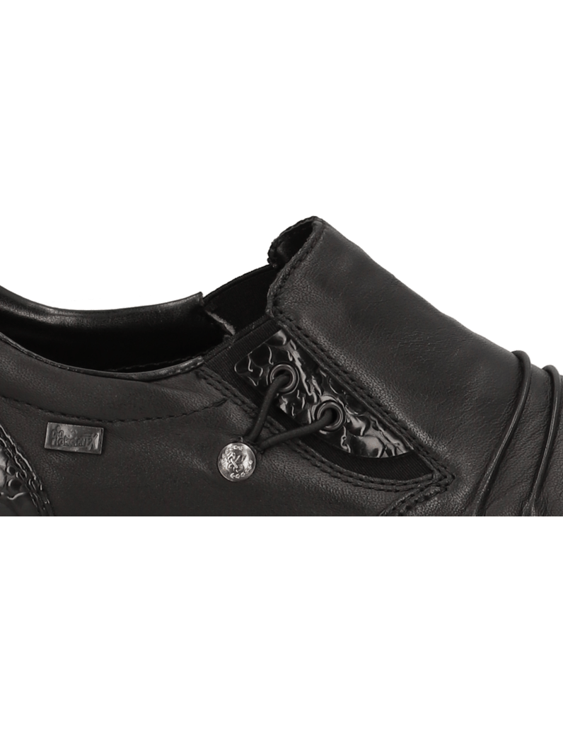 Rieker-Glattleder-Slipper-schwarz