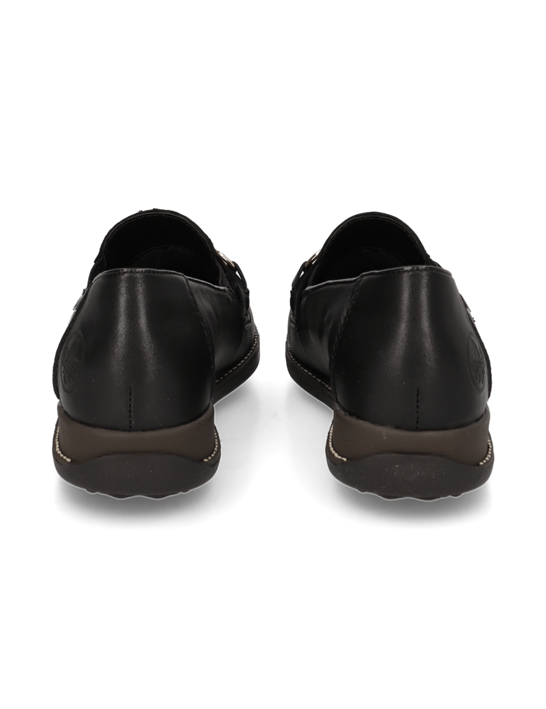 Rieker-Lederkombination-Slipper-schwarz