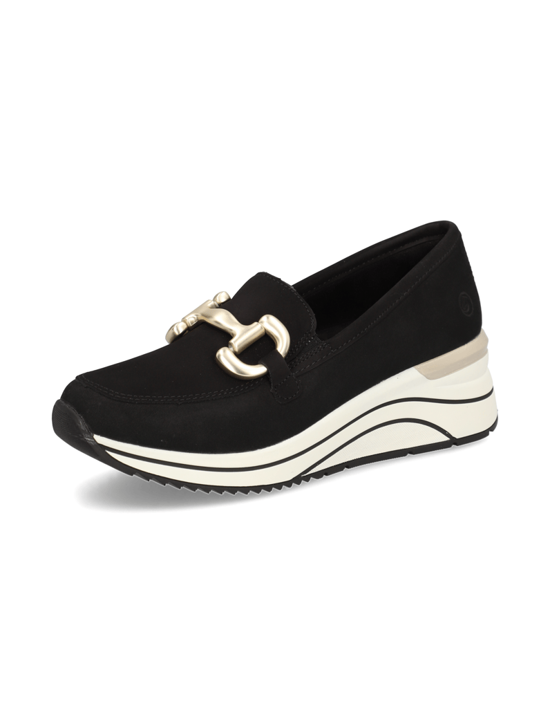 Remonte-Lederkombination-Slipper-schwarz