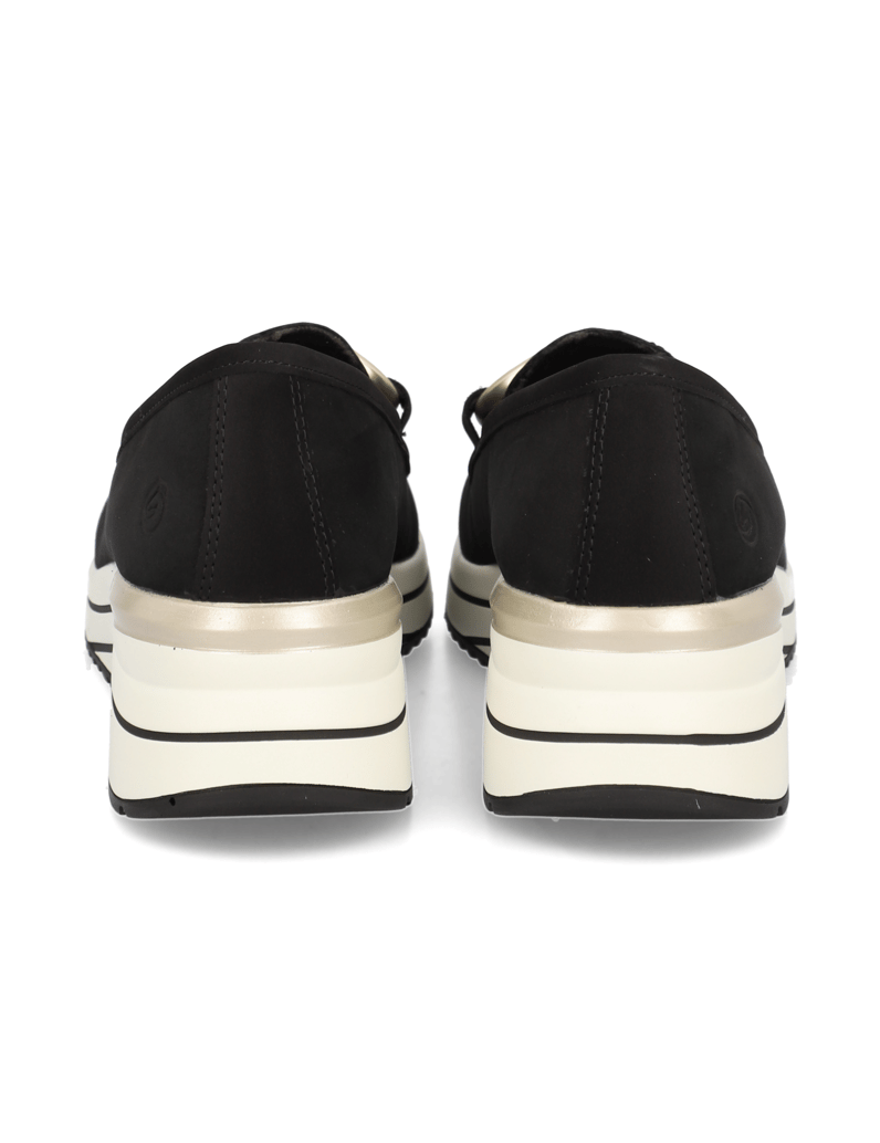 Remonte-Lederkombination-Slipper-schwarz