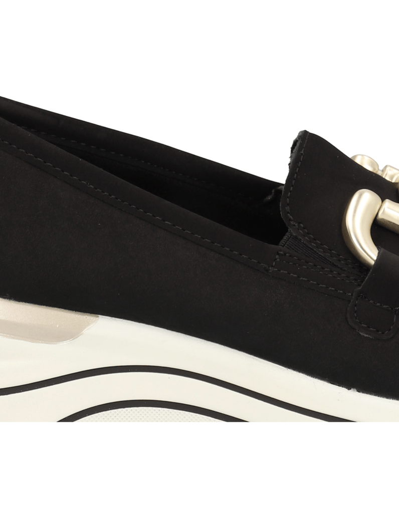 Remonte-Lederkombination-Slipper-schwarz