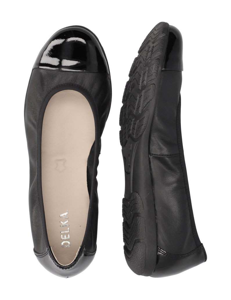 DELKA-hladká-kůže-baleríny-černá