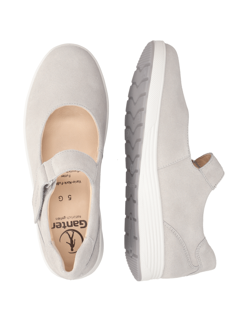 Ganter-Veloursleder-Ballerina-grau