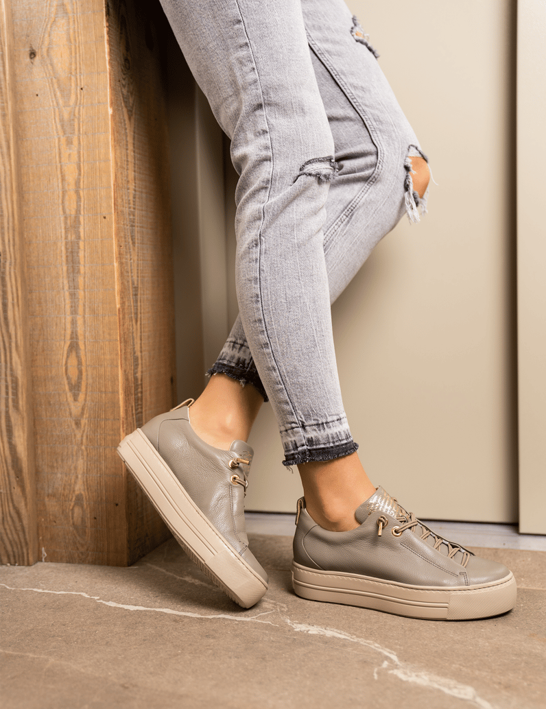 PAUL-GREEN-hladká-koža-tenisky-biela