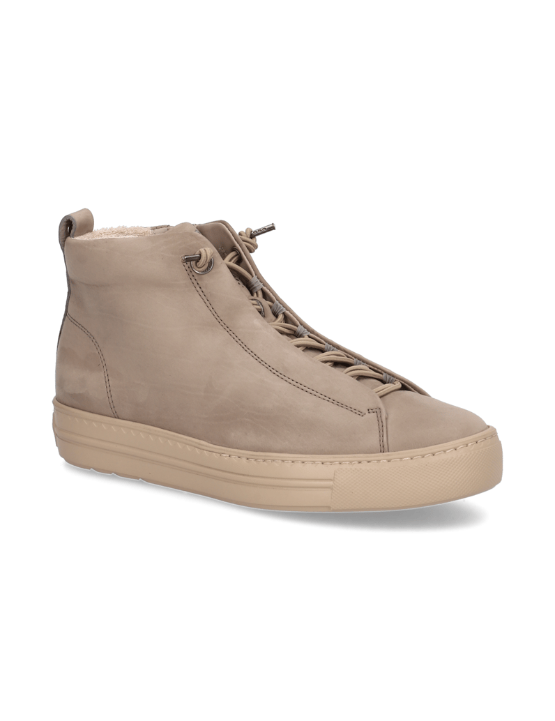 PAUL-GREEN-nubuk-tenisky-mid-cut-čierna