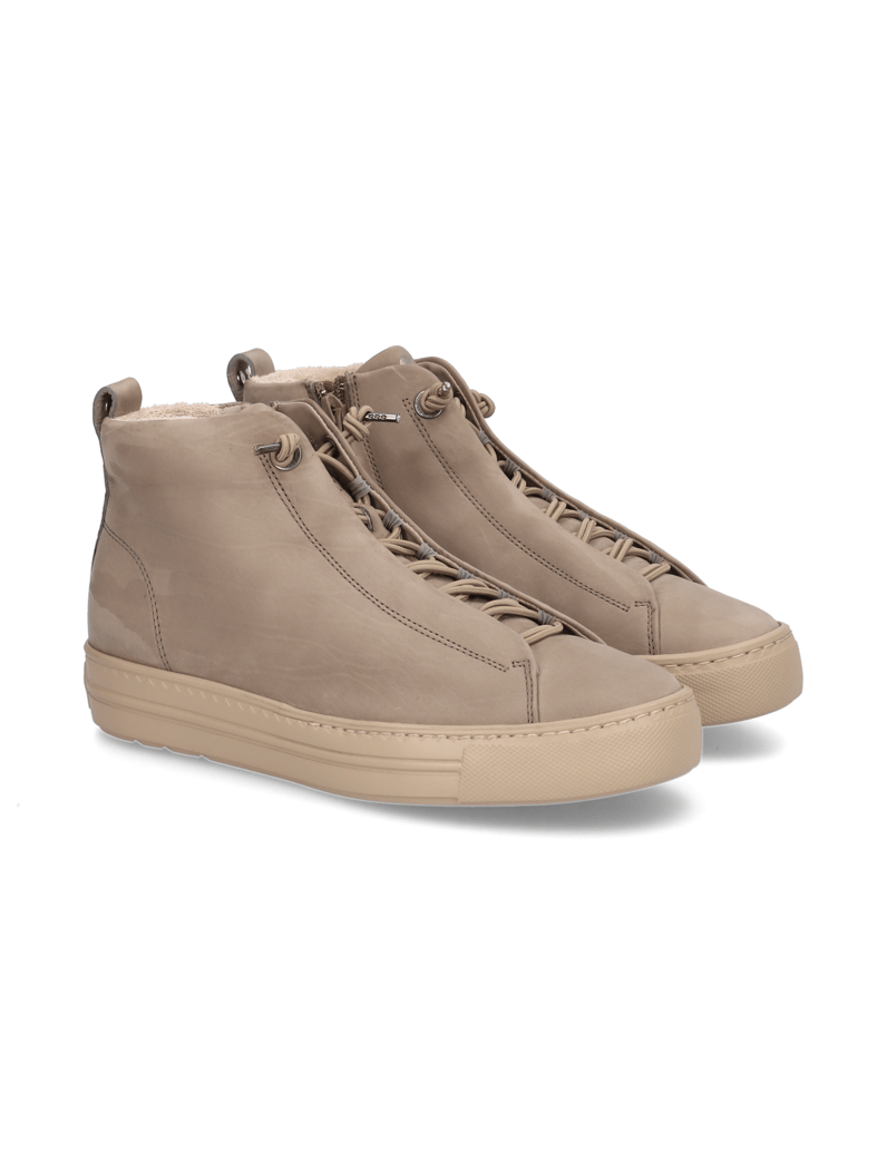 PAUL-GREEN-nubuk-tenisky-mid-cut-čierna