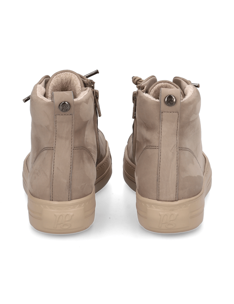 PAUL-GREEN-nubuk-tenisky-mid-cut-čierna