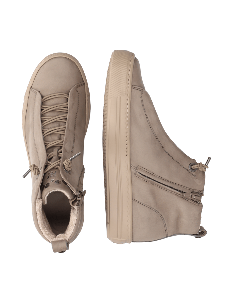 PAUL-GREEN-nubuk-tenisky-mid-cut-čierna