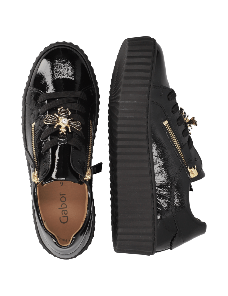 Gabor-lakirano-usnje-superge-črna