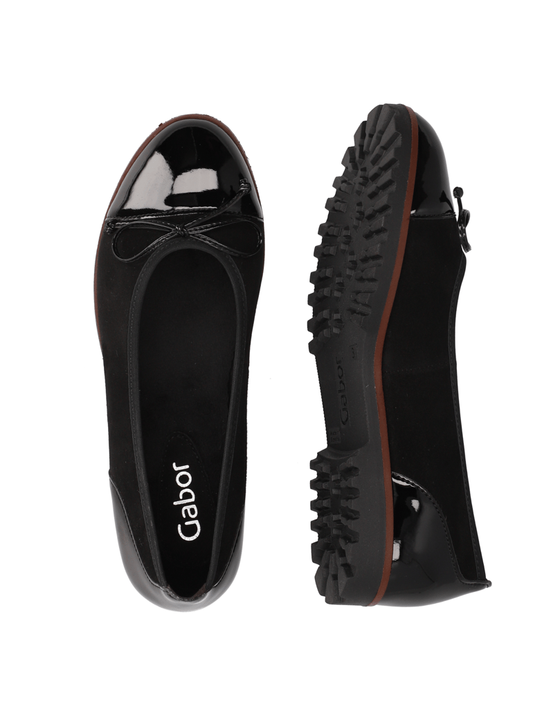 Gabor-Veloursleder-Ballerina-schwarz