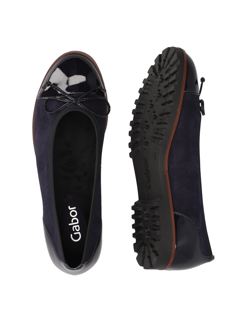 Gabor-Veloursleder-Ballerina-schwarz