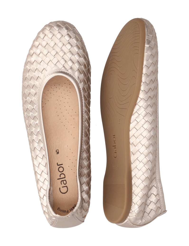 Gabor-hladká-kůže-baleríny-zlatá