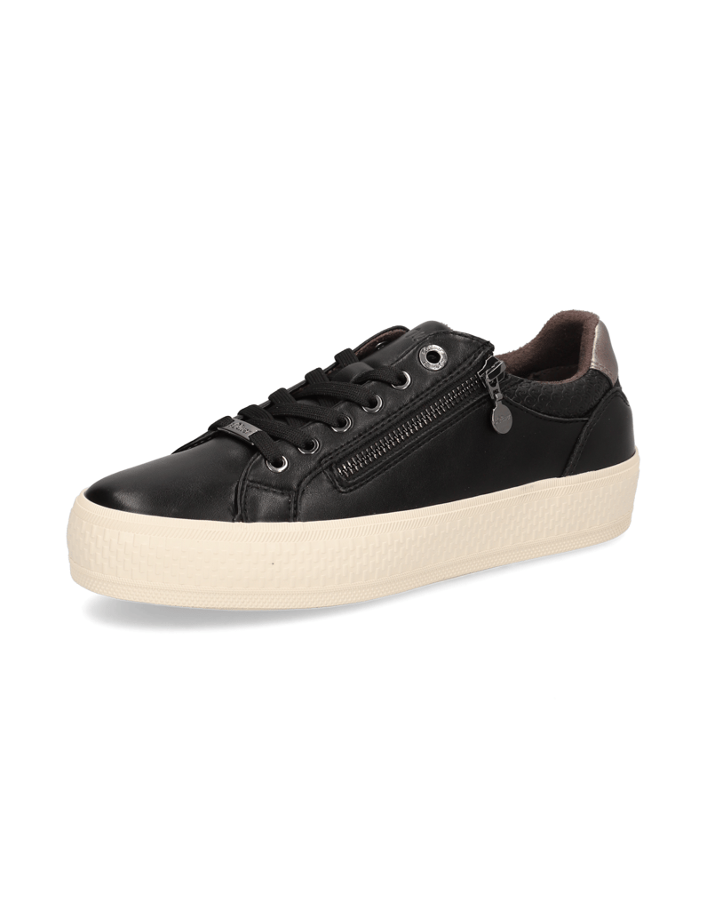 S.Oliver-Lederimitat-Sneaker-schwarz
