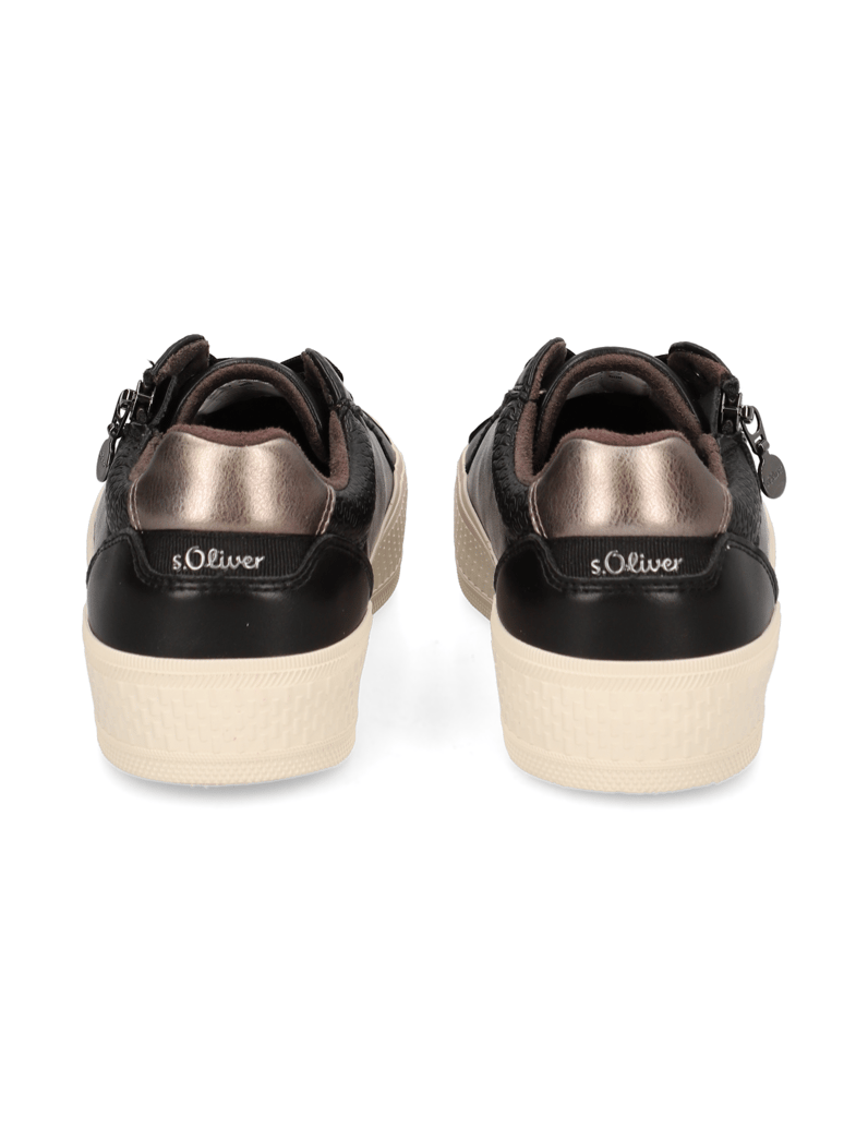 S.Oliver-Lederimitat-Sneaker-schwarz
