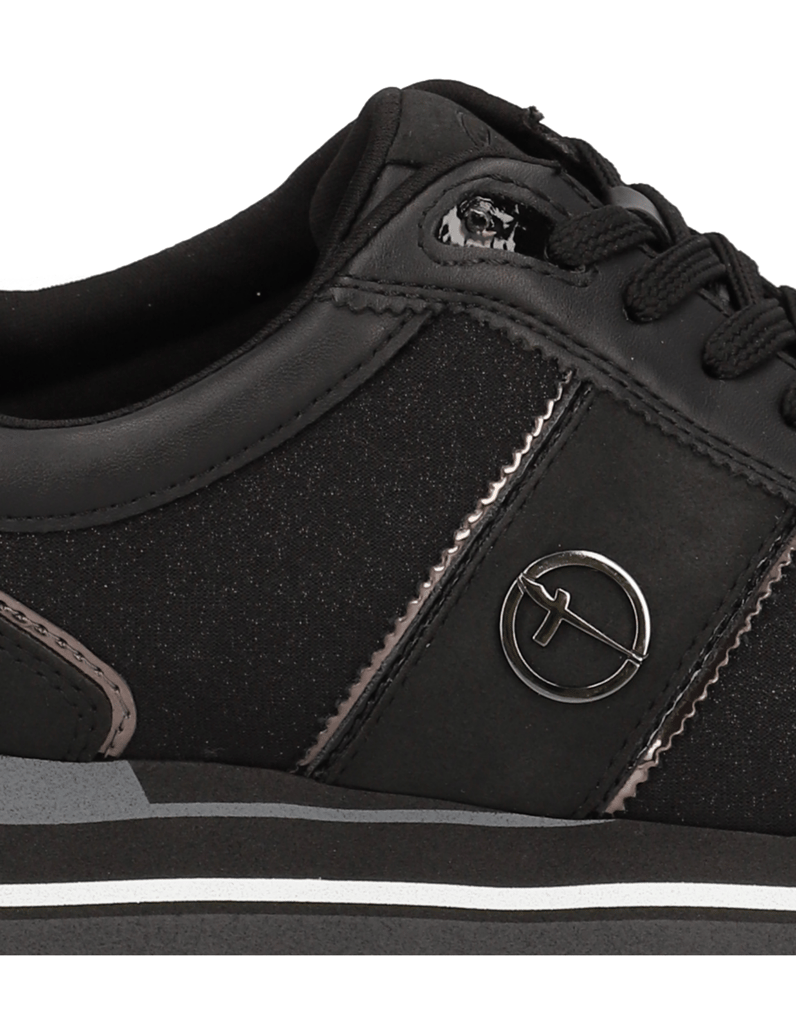 TAMARIS-Lederimitat-Sneaker-schwarz