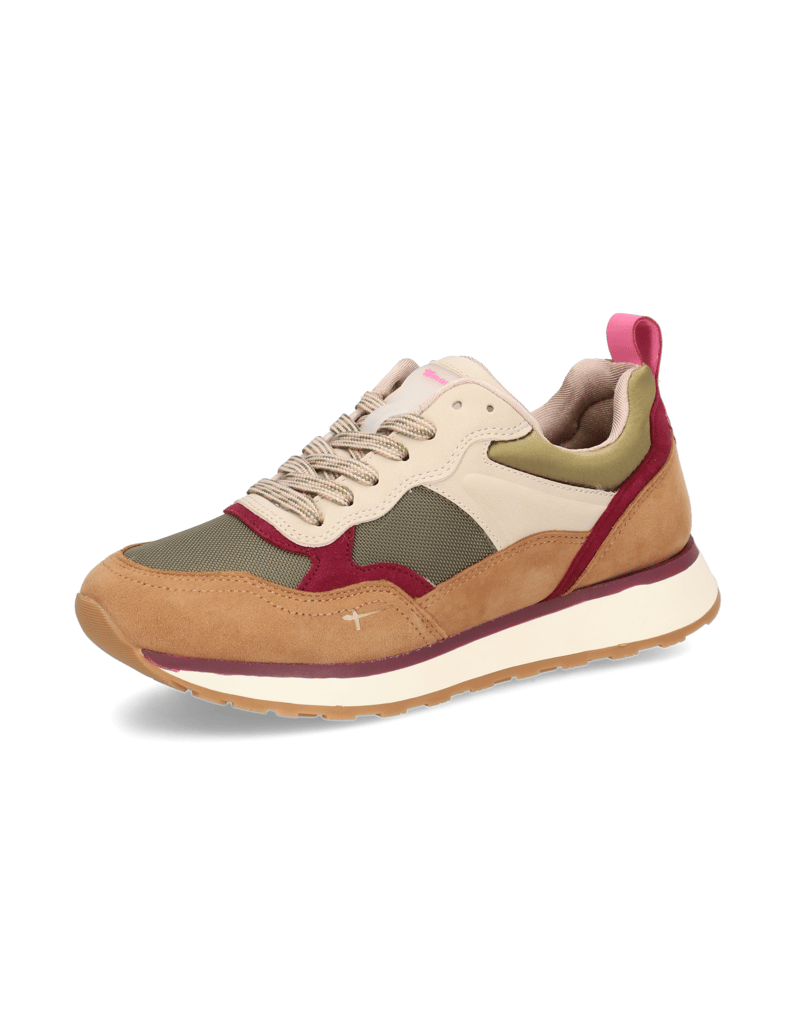 TAMARIS-Lederkombination-Sneaker-cognac