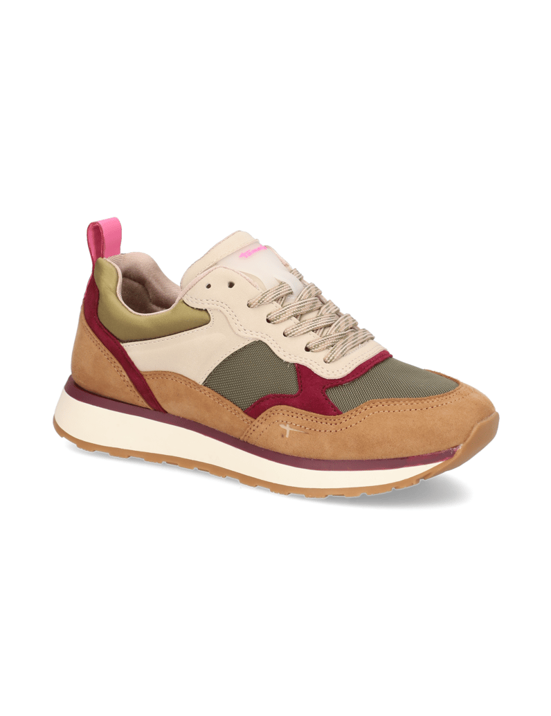 TAMARIS-Lederkombination-Sneaker-cognac