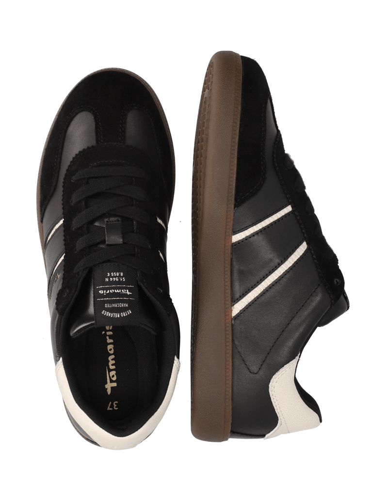 TAMARIS-velur-tenisky-černá