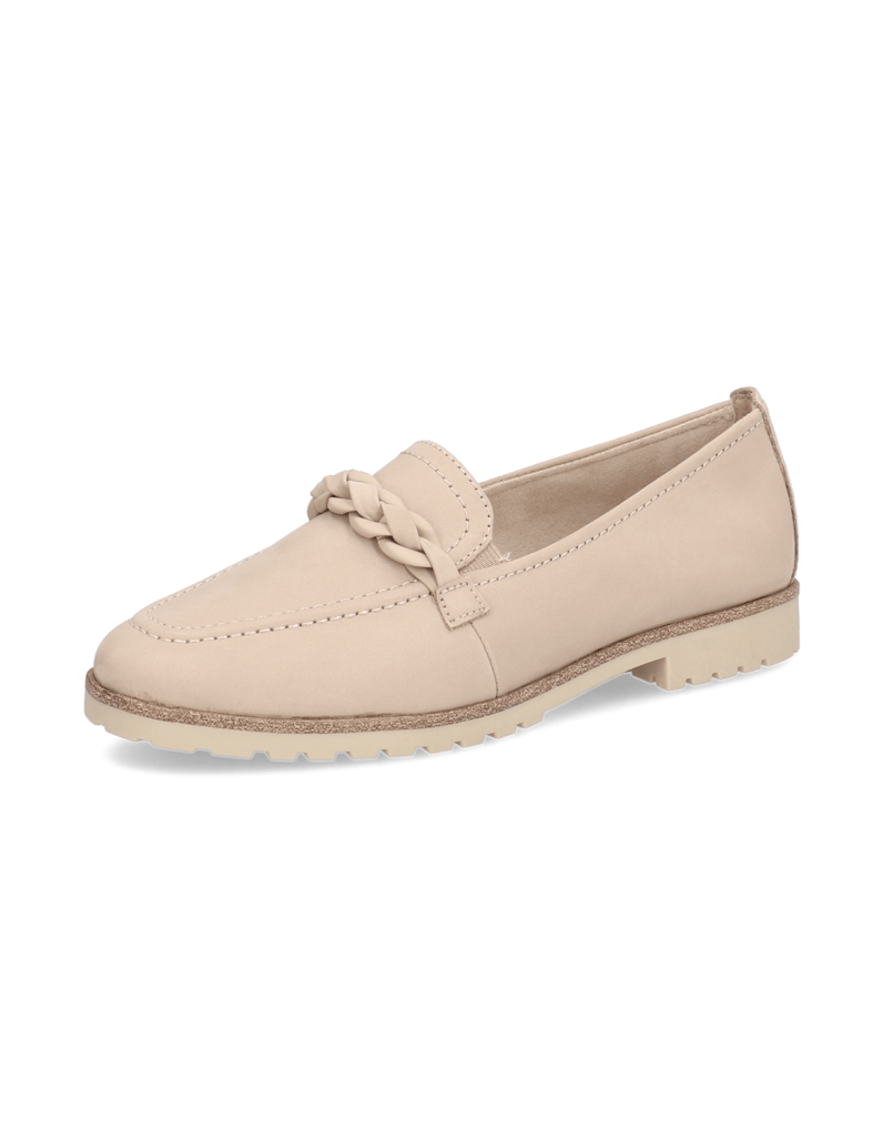 TAMARIS-Nubukleder-Slipper-sportiv-beige