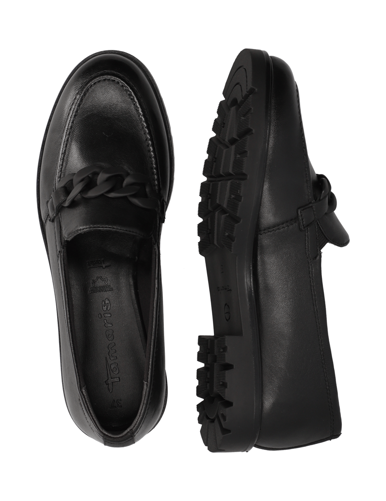 TAMARIS-hladká-koža-klasická-nazúvacia-obuv-čierna