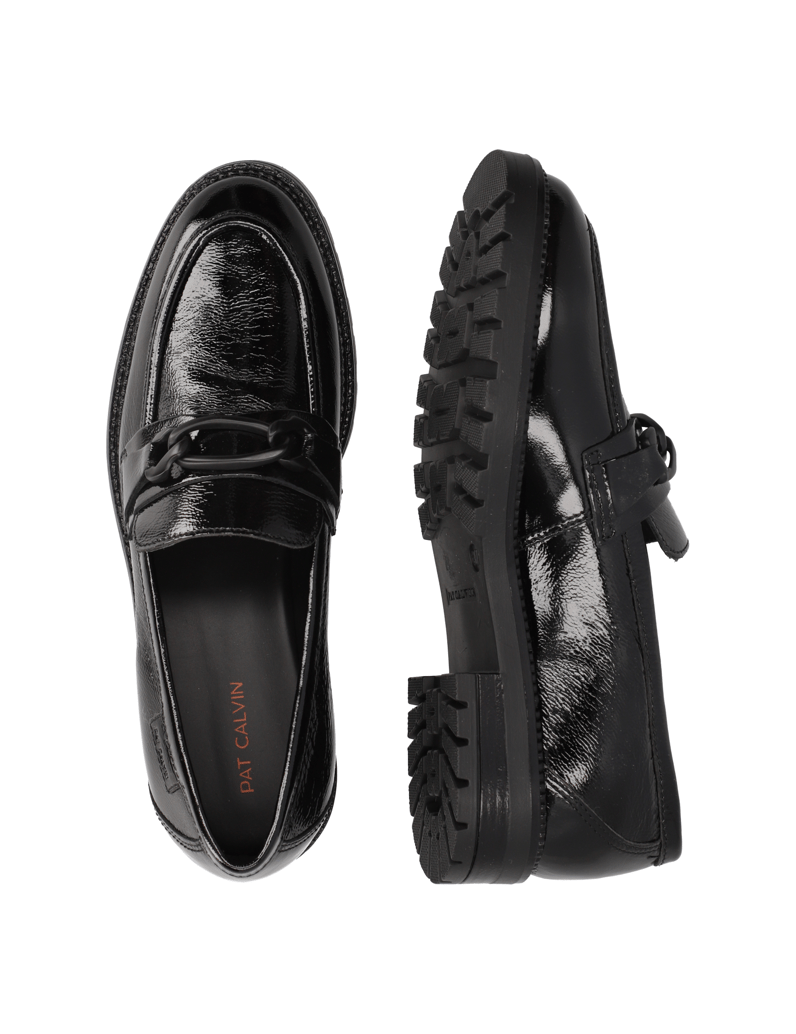 Pat-Calvin-Lackleder-Slipper-schwarz