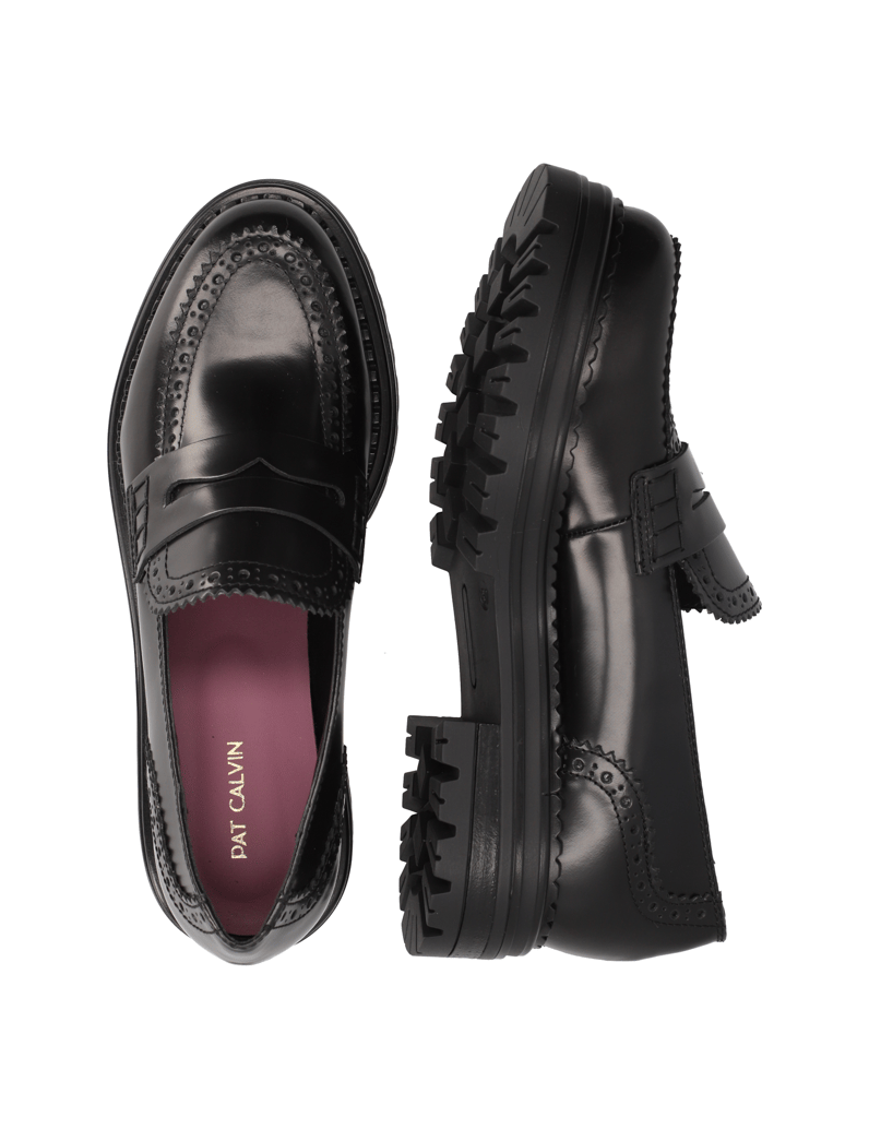 Pat-Calvin-Glattleder-Slipper-schwarz