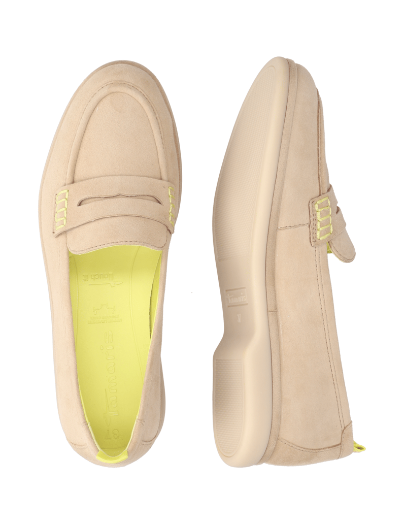 TAMARIS-Veloursleder-Slipper-beige