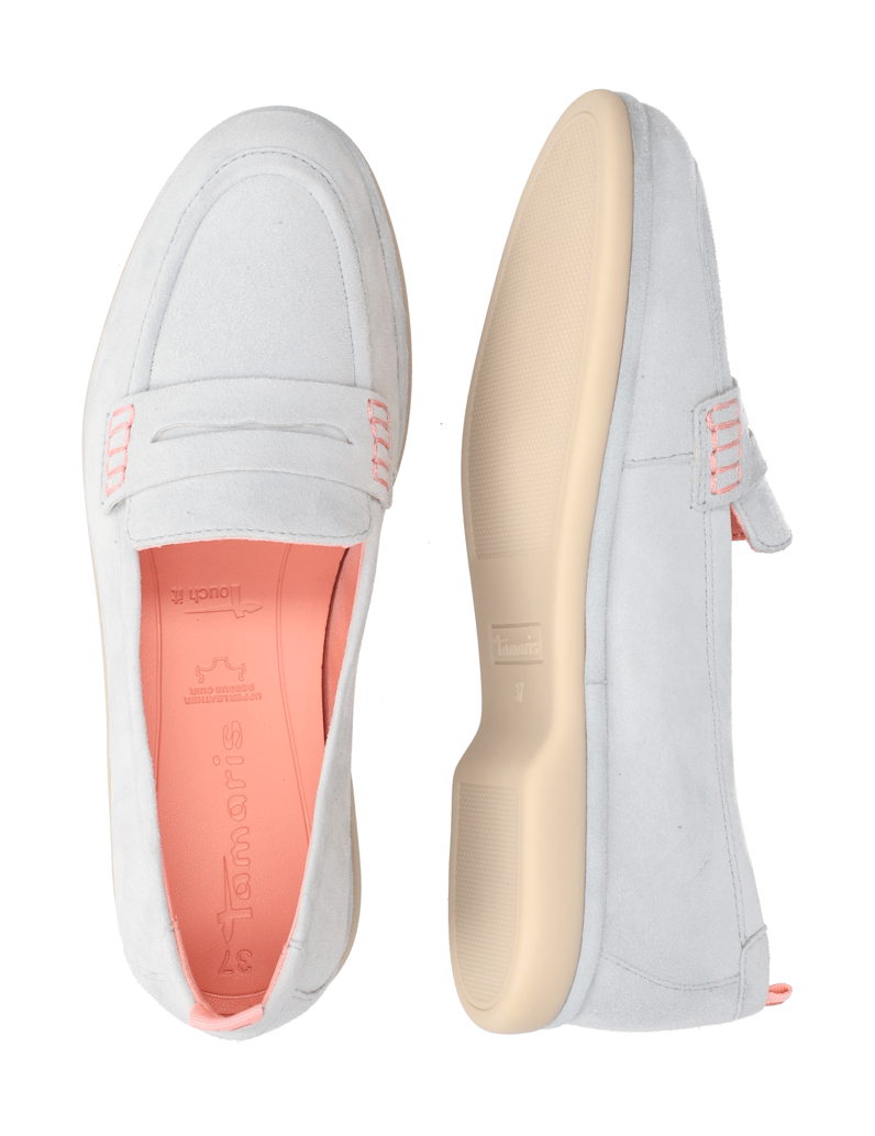 TAMARIS-Veloursleder-Slipper-beige